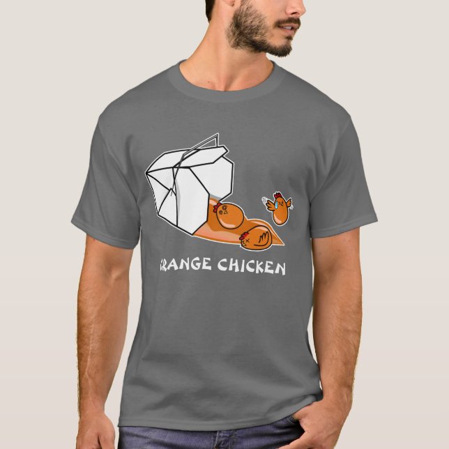 Camiseta Escape anaranjado del pollo (Anverso)