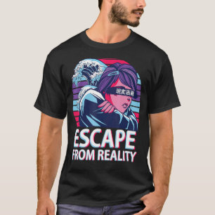 Camiseta Escape de la realidad de vaporwave estético japoné