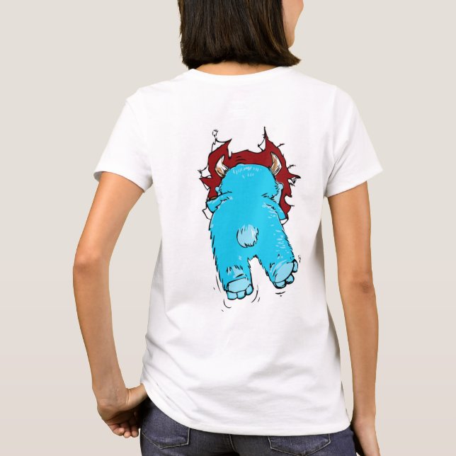 Camiseta Escape de monstruo doble lado (Reverso)