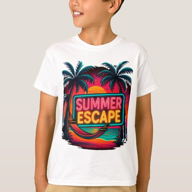 Camiseta Escape de verano interminable - Aventura Retro Sun (Anverso)