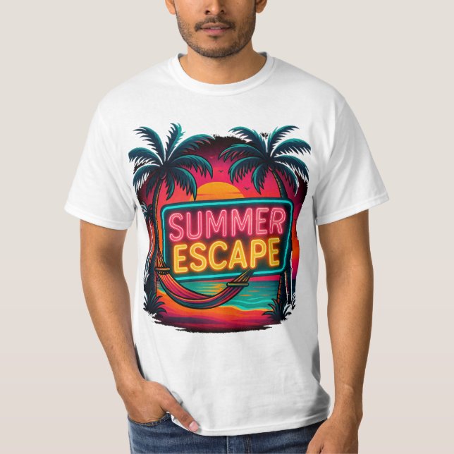 Camiseta Escape de verano interminable - Aventura Retro Sun (Anverso)