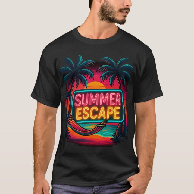 Camiseta Escape de verano interminable - Aventura Retro Sun (Anverso)