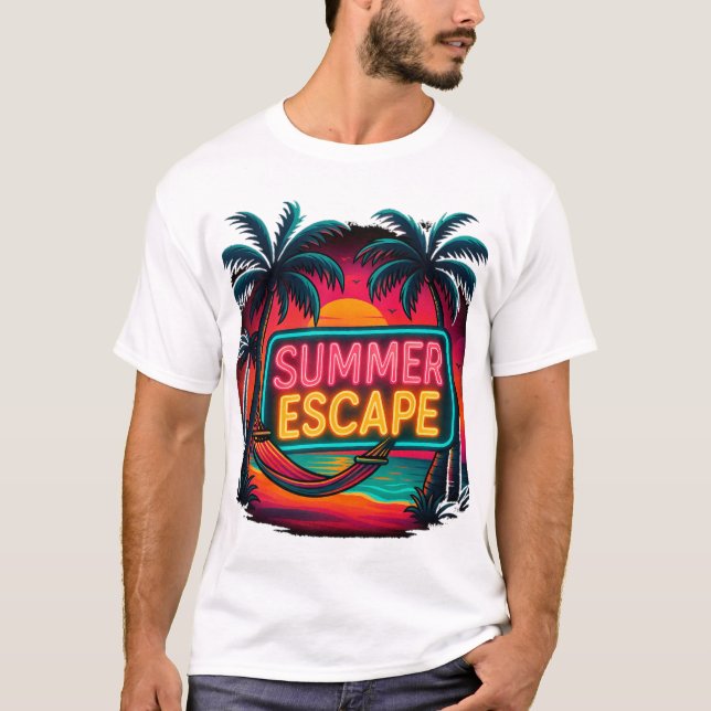 Camiseta Escape de verano interminable - Aventura Retro Sun (Anverso)