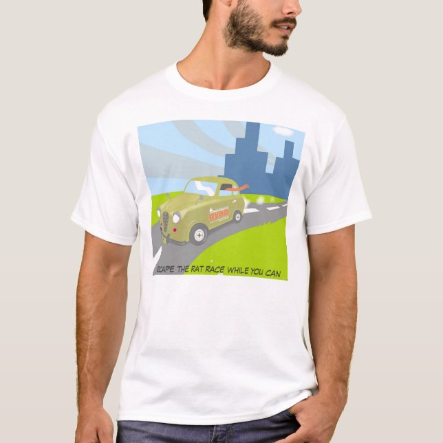 Camiseta Escape el vorágine mientras que usted puede (Anverso)