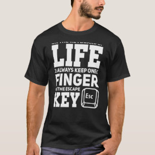 Camiseta Escape en la vida Accesos rápidos para teclado Gam
