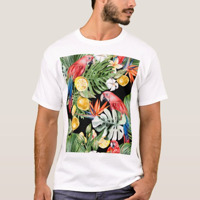 Camiseta Escape exótico: Paraíso acuarela (Anverso)