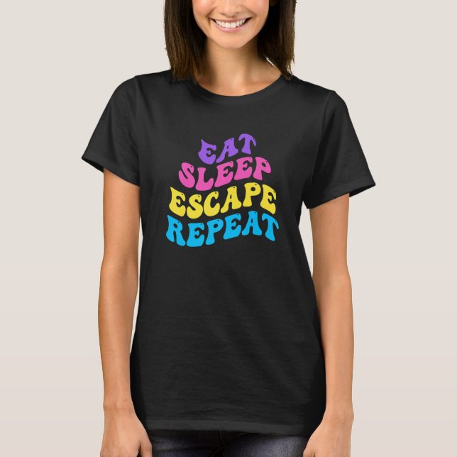 Camiseta Escape Room Eat Sleep Escape Repeat for Point And  (Anverso)