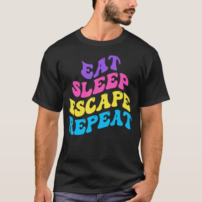Camiseta Escape Room Eat Sleep Escape Repeat for Point And  (Anverso)