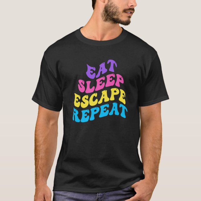 Camiseta Escape Room Eee Sleep Escape Repetir para Punto y (Anverso)