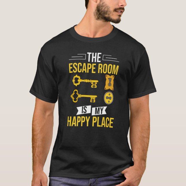 Camiseta Escape Room Game Exit Puzzle Boxes Board Horror   (Anverso)