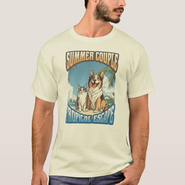 Camiseta Escape tropical de la pareja de verano (Anverso)