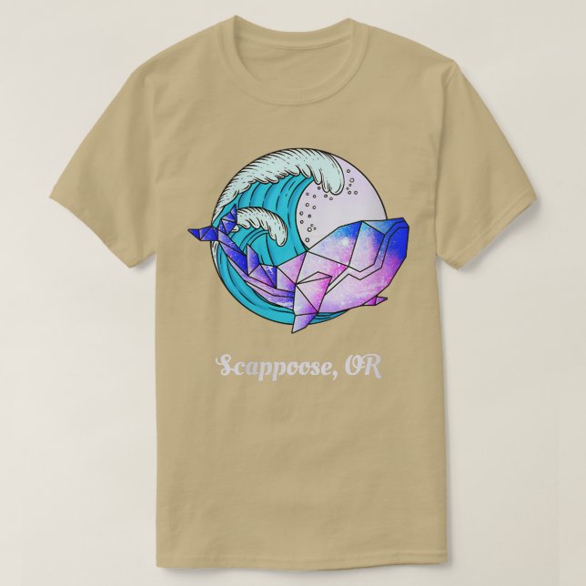 Camiseta Escapopa O Pinta Japonesa Orca Geométrica (Diseño del anverso)