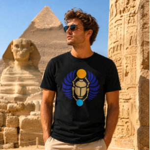 Camiseta Escarabajo Alado Egipcio Colores Personalizables