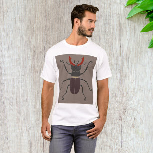 Camiseta Escarabajo Ciervo Negro Minimalista Insecto