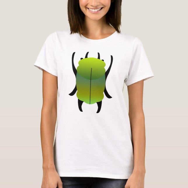 Camiseta Escarabajo con gradiente verde y azul turquesa (Anverso)