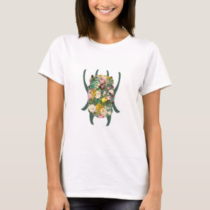 Camiseta Escarabajo pequeño con gradiente verde a turquesa