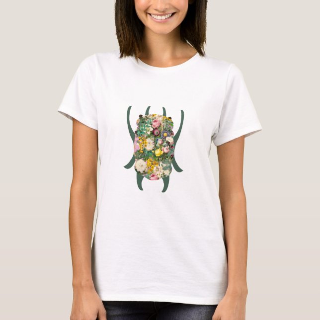 Camiseta Escarabajo pequeño con gradiente verde a turquesa (Anverso)