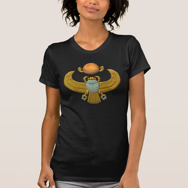 Camiseta Escarabajo sagrado egipcio antiguo - oro (Anverso)