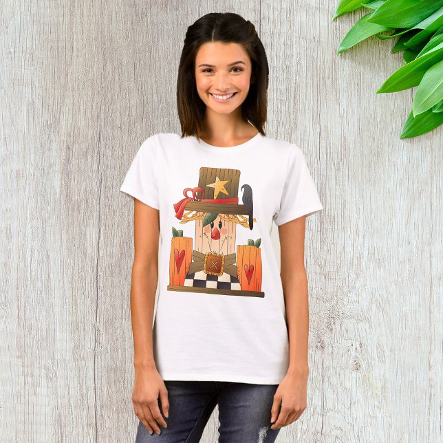 Camiseta Escaramuza de otoño rústica con calabazas y cuervo (Subido por el creador)