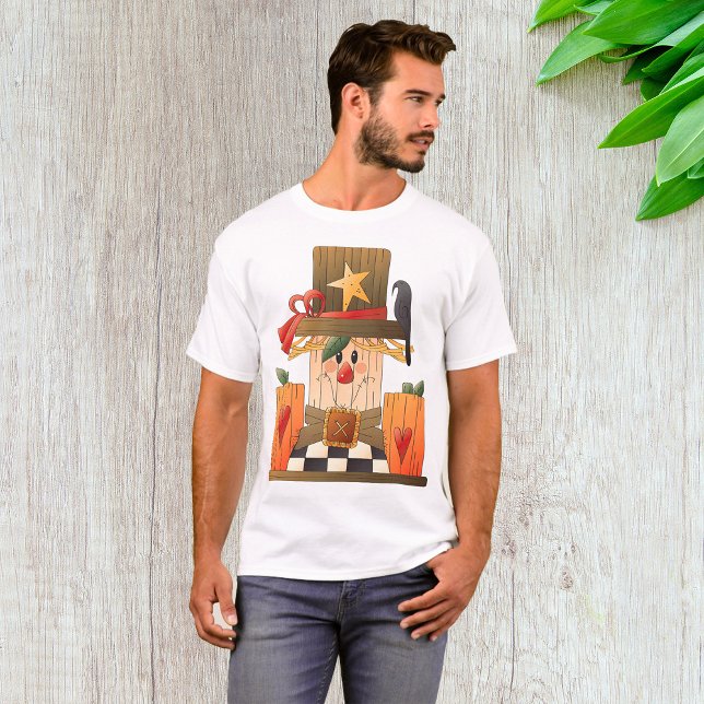 Camiseta Escaramuza de otoño rústica con calabazas y cuervo (Subido por el creador)
