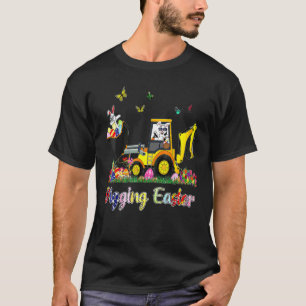 Camiseta Escarbando en un conejo de Pascua Niño Niño Huevo 