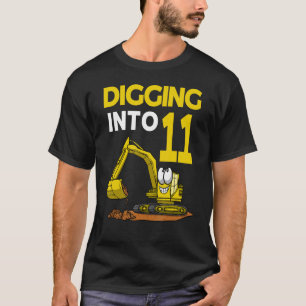 Camiseta Escarbar en la excavadora de cumpleaños 11