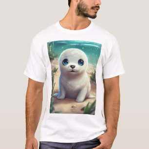 Camiseta Escarcha de foca juguetona en las olas - playa