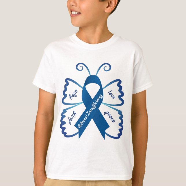 Camiseta Escasez suprarrenal: Necesitamos su ayuda (Anverso)