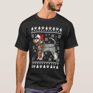 Camiseta Escatapulcro en miniatura Perro Santa Sombrero Nav