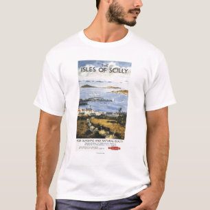 Camiseta Escena aérea del poster del ferrocarril de la