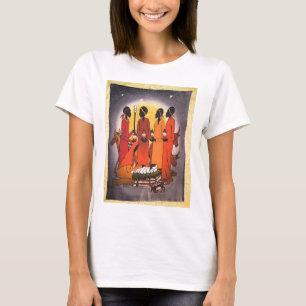 Camiseta Escena africana de la natividad del navidad
