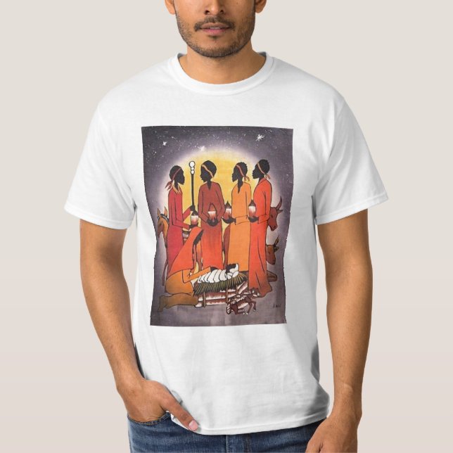 Camiseta Escena africana de la natividad del navidad (Anverso)