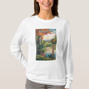 Camiseta Escena americana del borde de la carretera de la