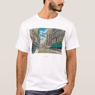 Camiseta Escena céntrica del distrito de las compras de la