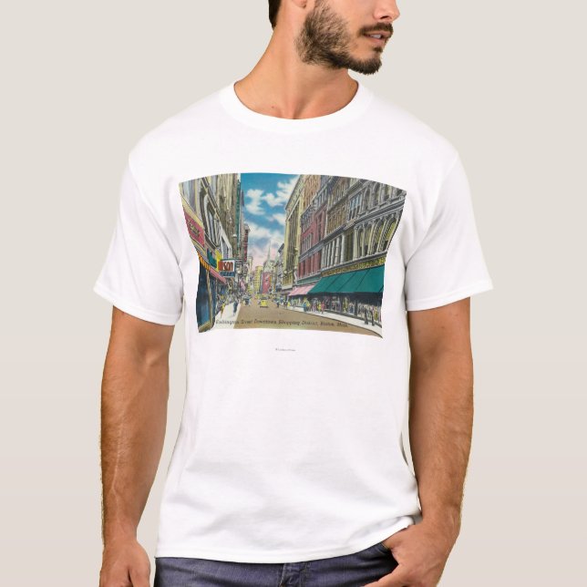 Camiseta Escena céntrica del distrito de las compras de la (Anverso)