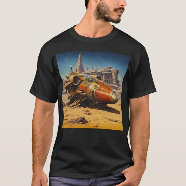 Camiseta Escena de ciencia ficción retro (Anverso)
