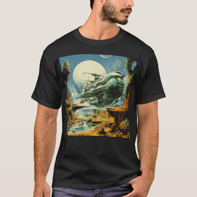 Camiseta Escena de ciencia ficción retro (Anverso)