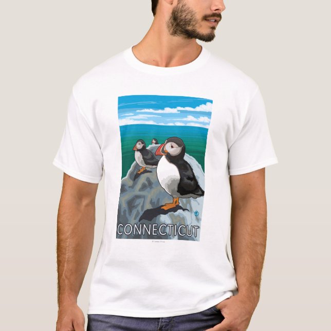Camiseta Escena de ConnecticutPuffins (Anverso)