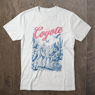 Camiseta Escena de desierto de coyote vintage arte de natur