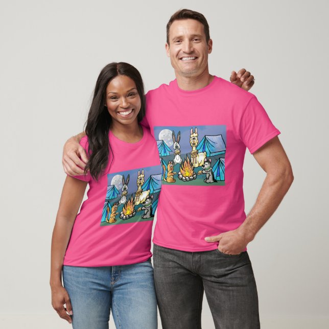Camiseta Escena de fogata con amigos animales (Unisexo)