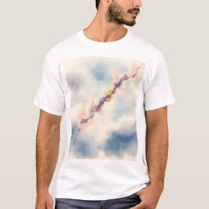 Camiseta Escena de galaxia de cometas acuarelas