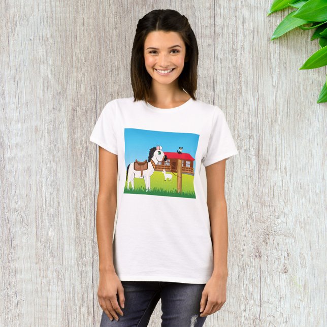 Camiseta Escena de granja personalizado con gato y cabra (Subido por el creador)