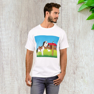 Camiseta Escena de granja personalizado con gato y cabra