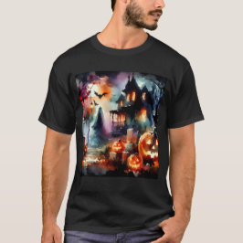 Camiseta Escena de Halloween de color acuático