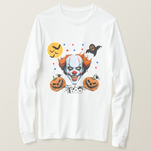 Camiseta Escena de Halloween de Payaso Espeluznante con Cal