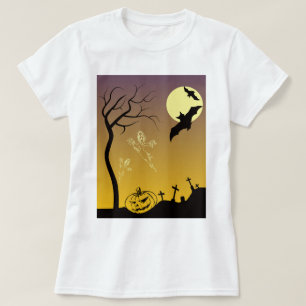 Camiseta Escena de Halloween en el cementerio de Haunted, H