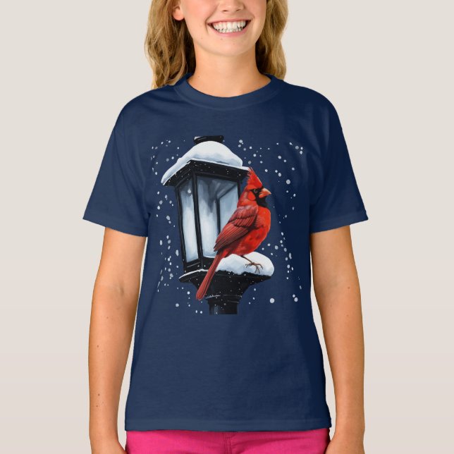 Camiseta Escena De Invierno Con Navidades Cardinales De Vac (Anverso)