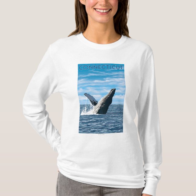 Camiseta Escena de la ballena de ConnecticutHumpback (Anverso)