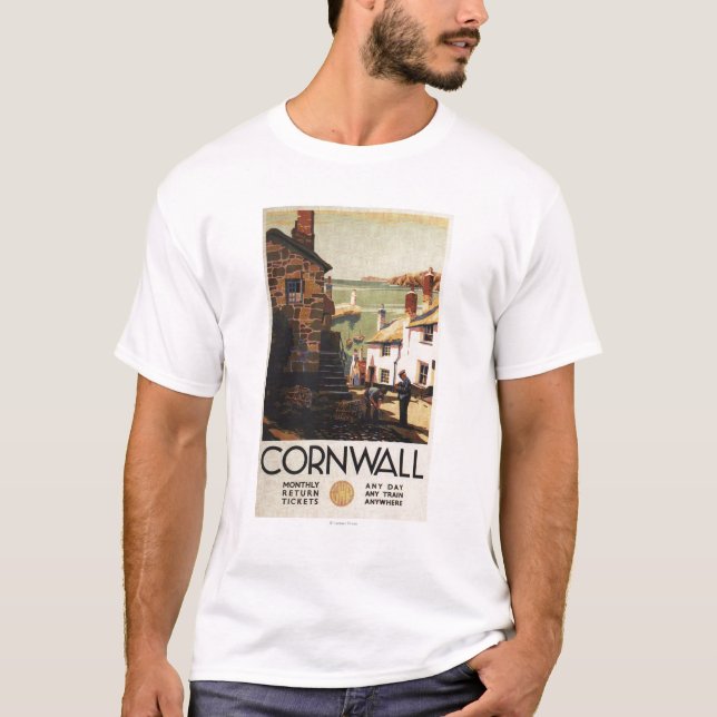 Camiseta Escena de la calle con dos hombres que trabajan el (Anverso)