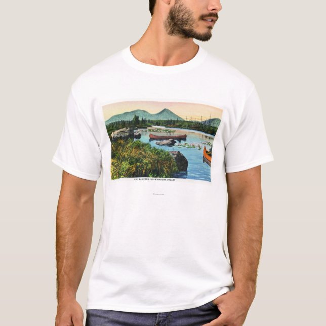 Camiseta Escena de la charca del cojín de lirio del valle (Anverso)